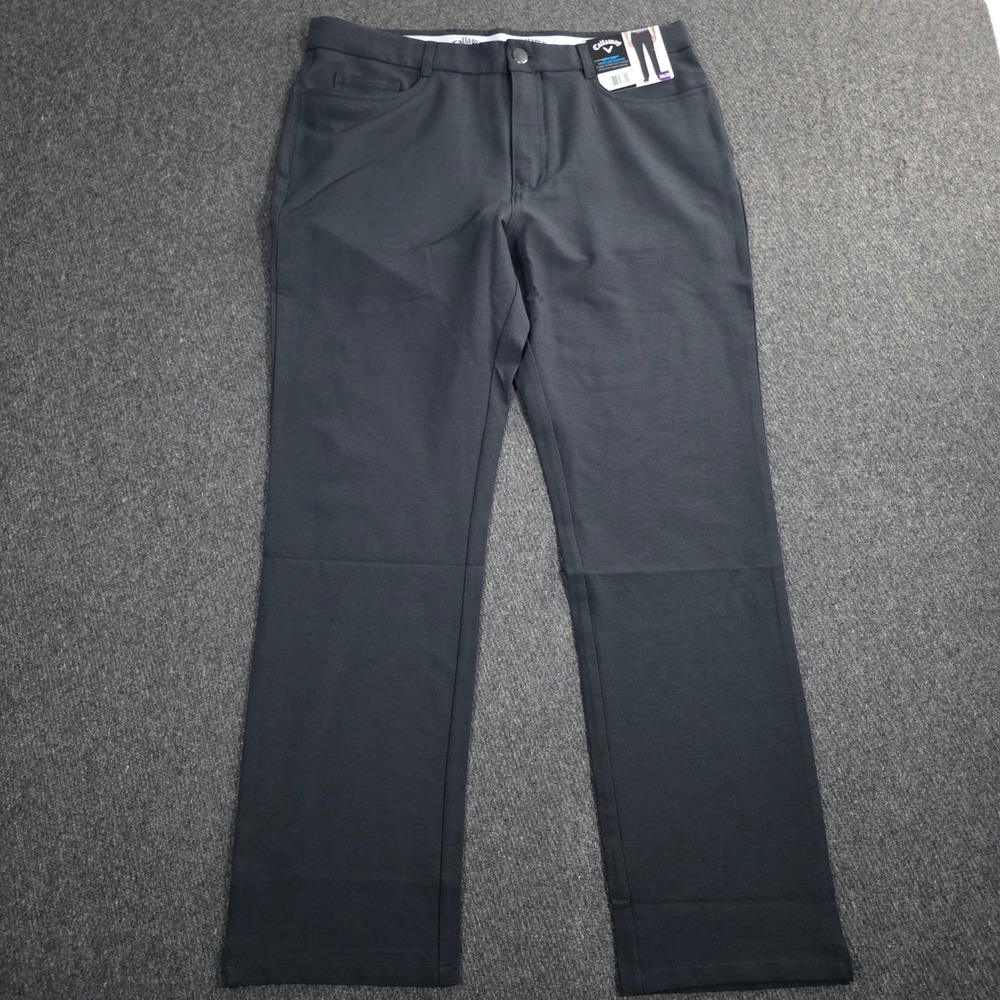 NWT Callaway Opti Dri 4 Way Stretch Golf Pants Mens 36x30 Charcoal Gray Stretch